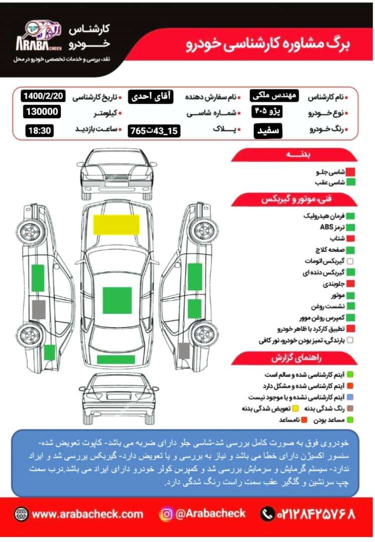 کارشناس رنگ خودرو در تبریز